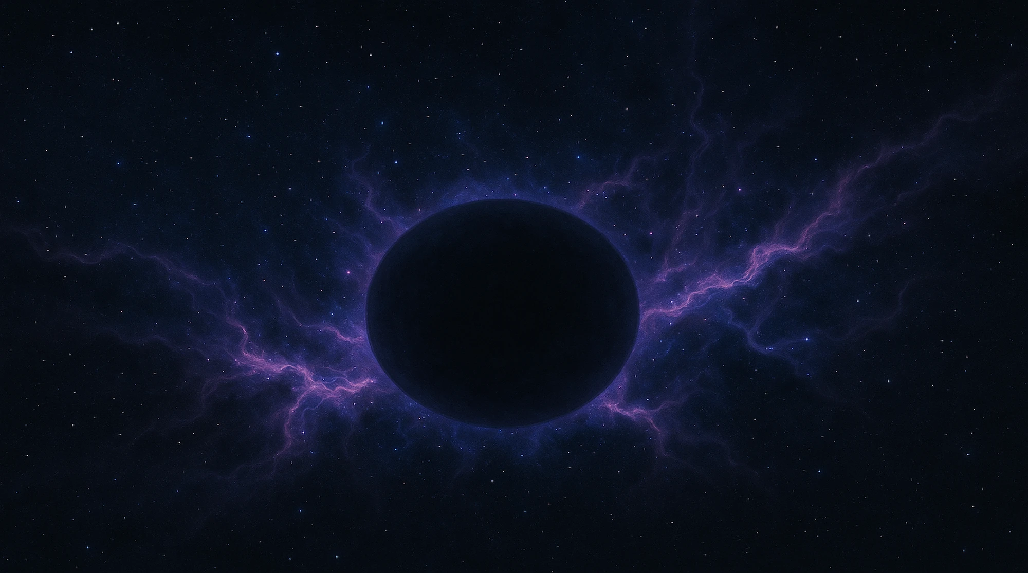 Representación visual de la materia oscura rodeada de energía cósmica