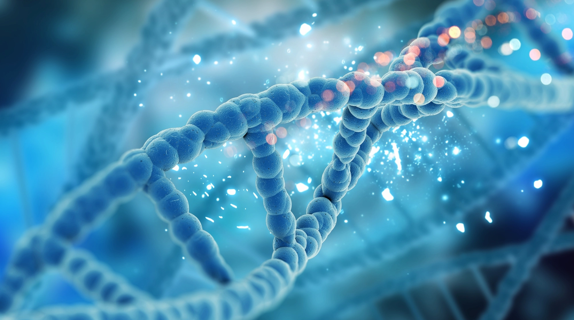 Ilustración científica del ADN humano representando la tecnología CRISPR de edición genética