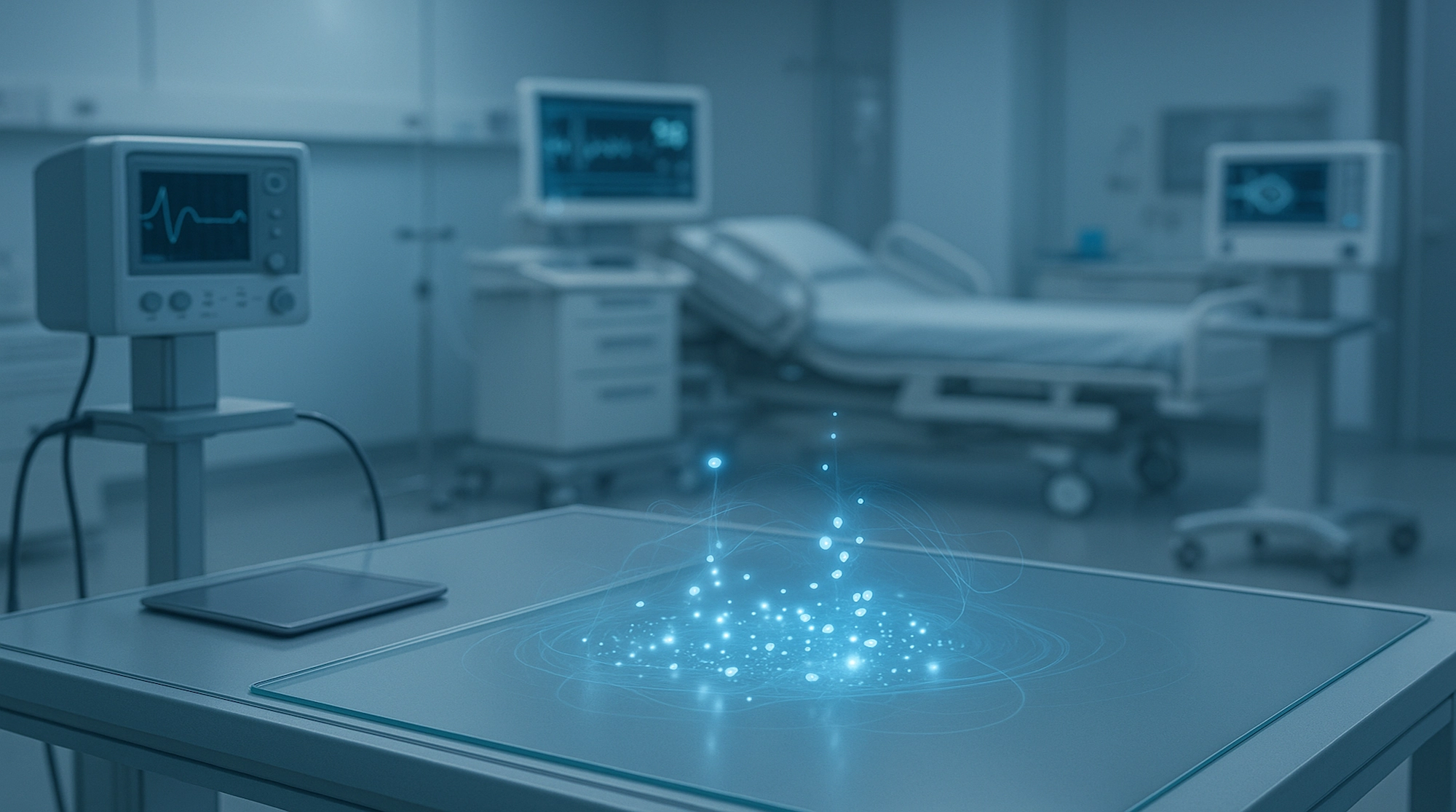 representación científica de sensores cuánticos utilizados para diagnóstico temprano en medicina
